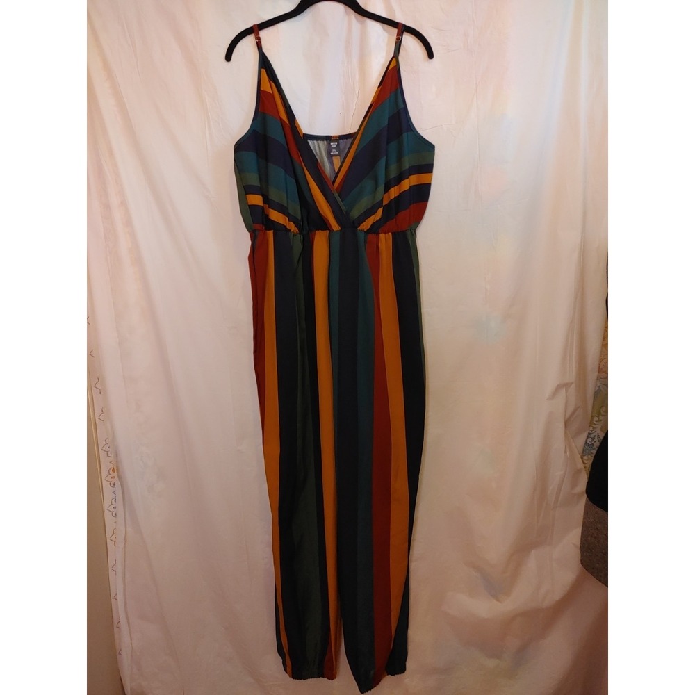 Shein Curve Romper Stripe Strappy Jumpsuit Size 2X Elastic Waist